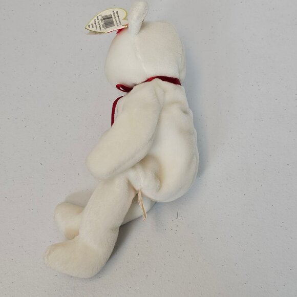 VTG 1993 TY Beanie Babies Collection "Valentino" White Teddy Bear Collectible - Picture 10 of 15